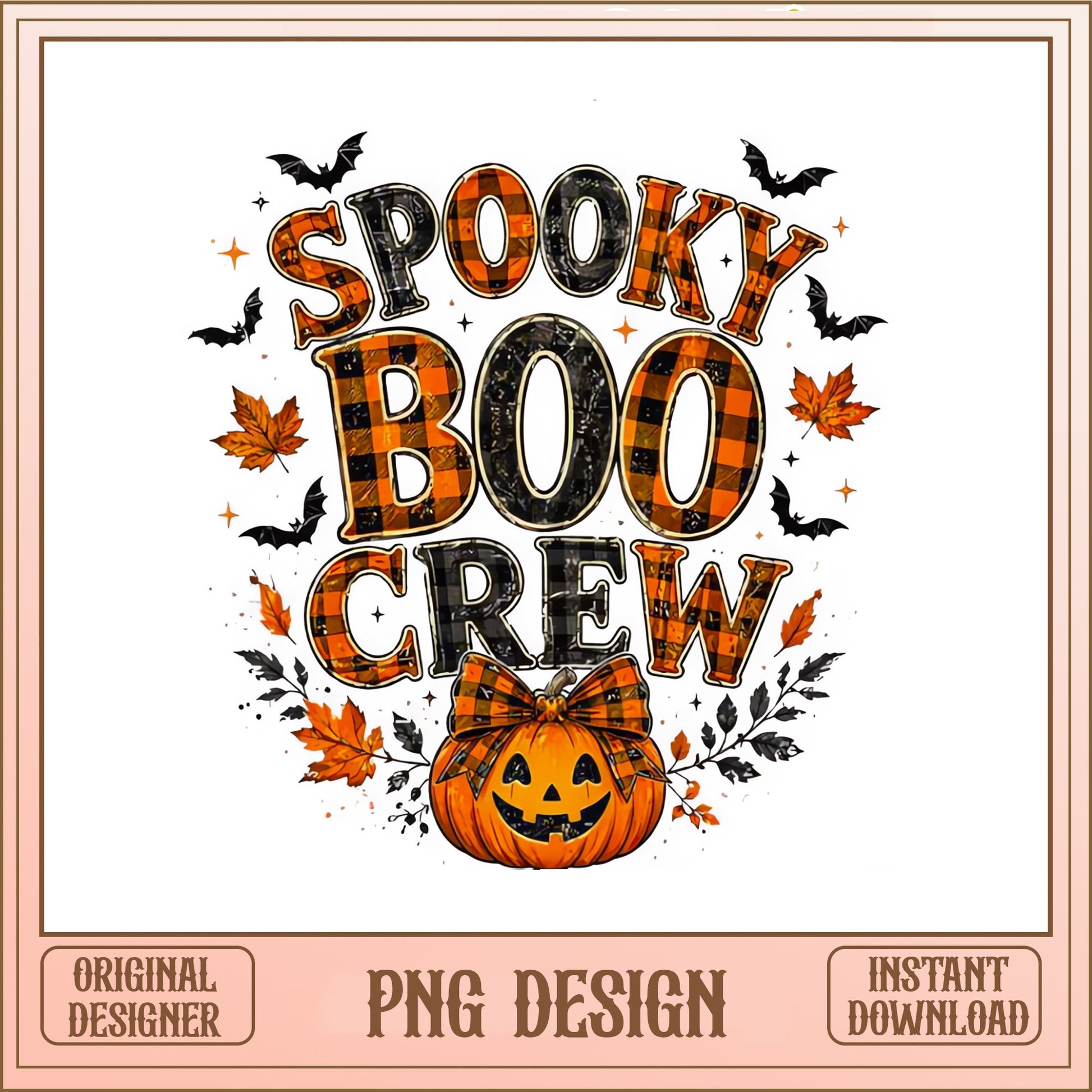 Spooky Boo Crew PNG, Halloween Pumpkin PNG, Fall Halloween PNG