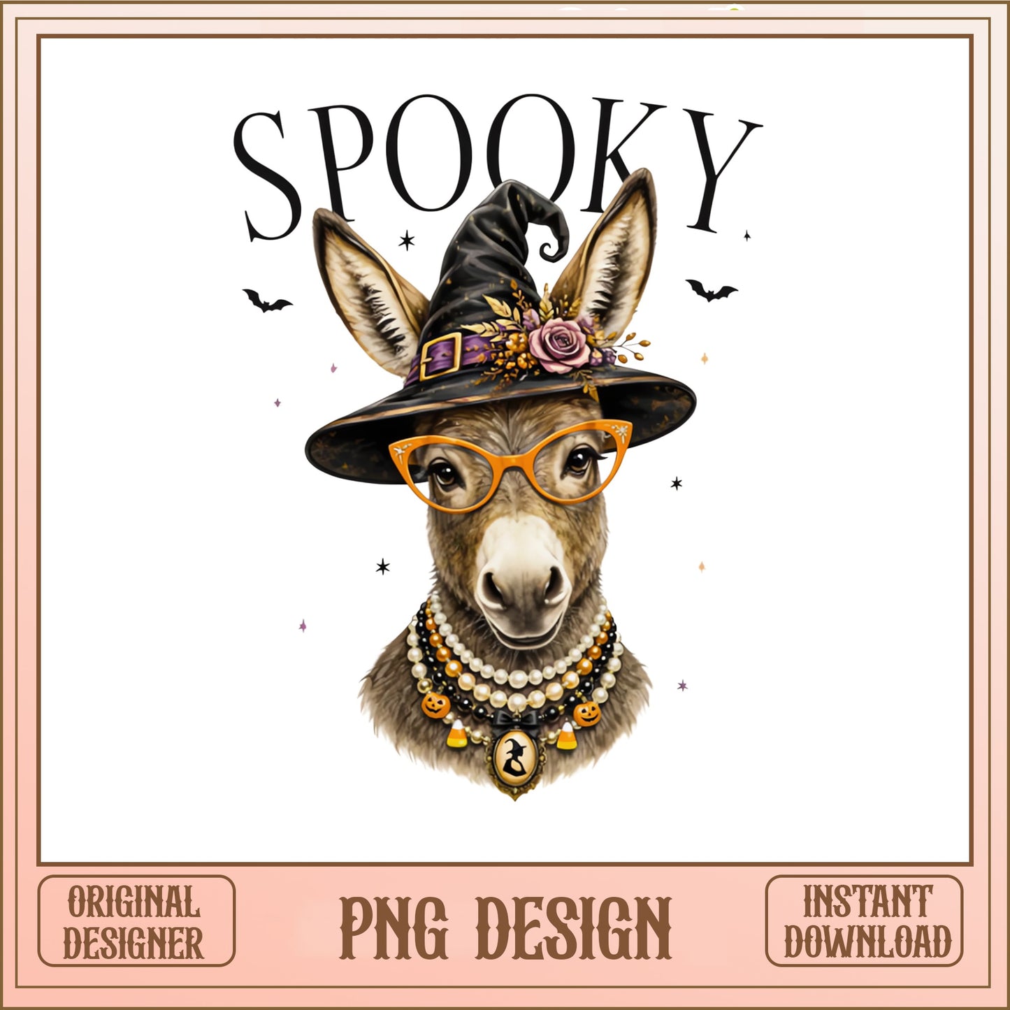 Spooky Donkey Witch Halloween PNG, Funny Donkey PNG, Halloween PNG