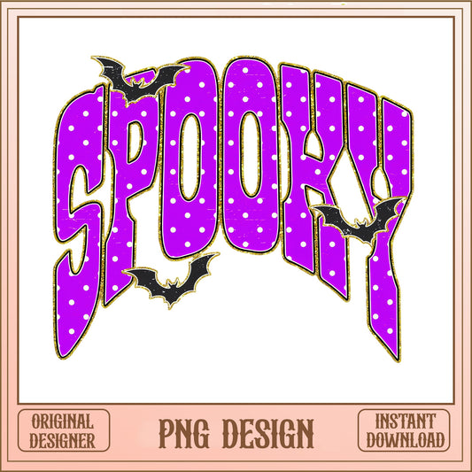 Spooky Halloween PNG, Bat Halloween Sublimation PNG, Spooky Vibes PNG