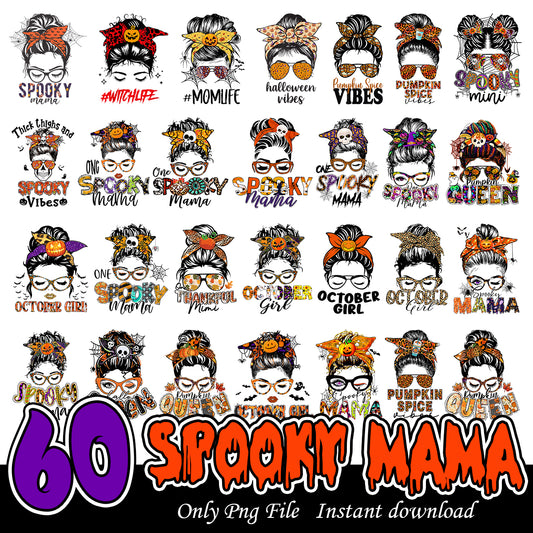 Spooky Mama bundle, Halloween mama png bundle