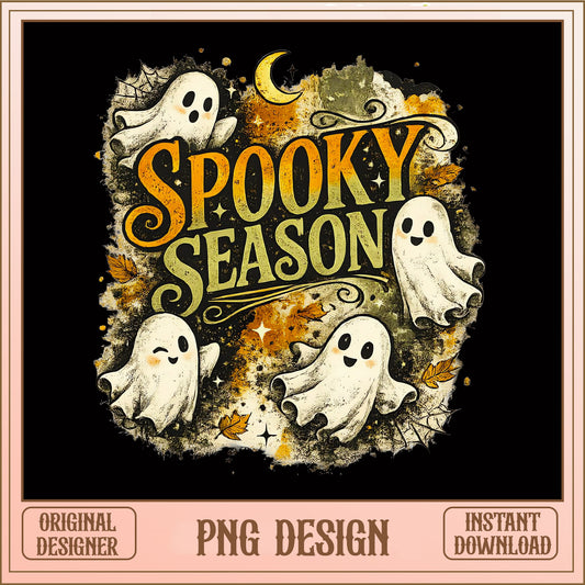 Spooky Season Ghost Halloween PNG, Cute Ghost PNG, Halloween PNG