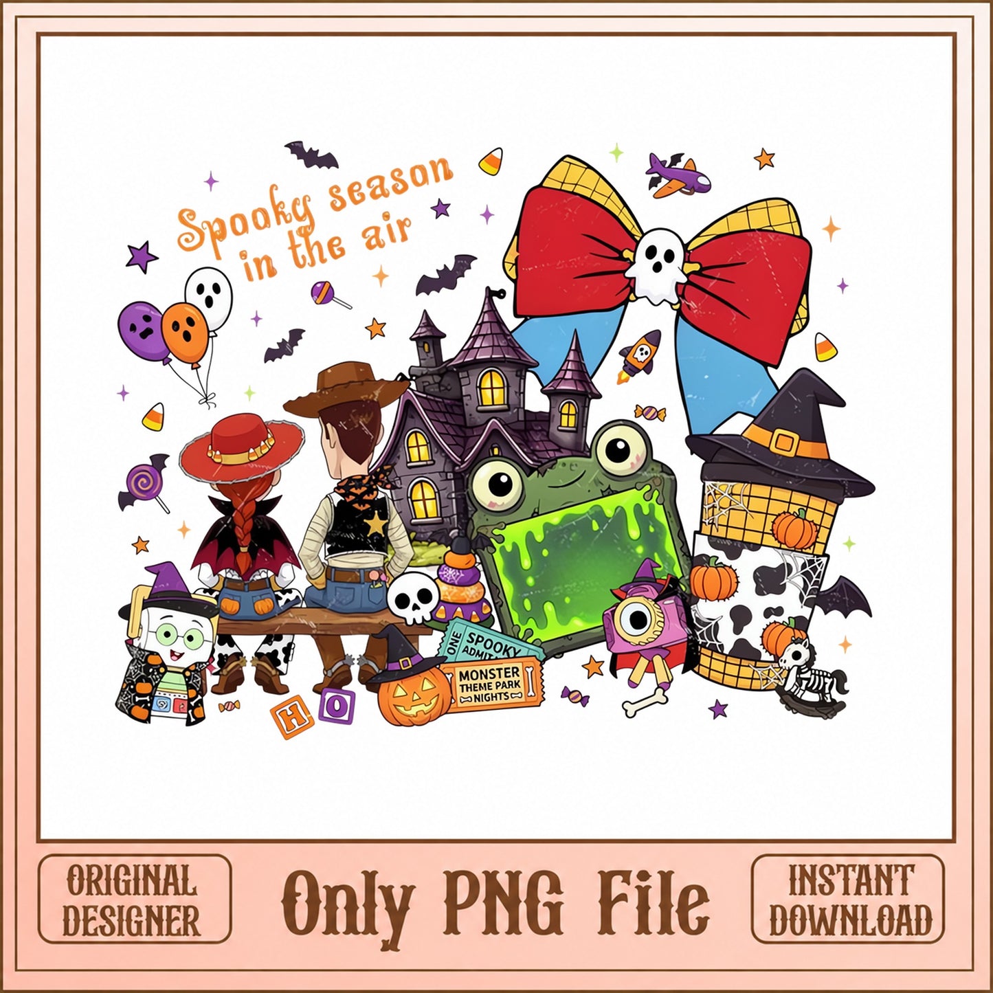 Spooky Season Halloween PNG Bundle, Haunted House Clipart, PNG