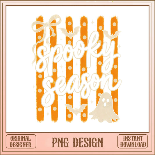 Spooky Season PNG, Halloween Ghost Bat Design PNG, Retro PNG