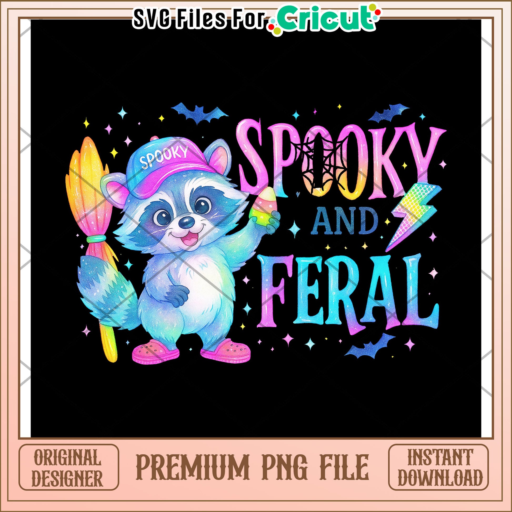 Spooky and feral neon png, halloween characters png, halloween cartoons png