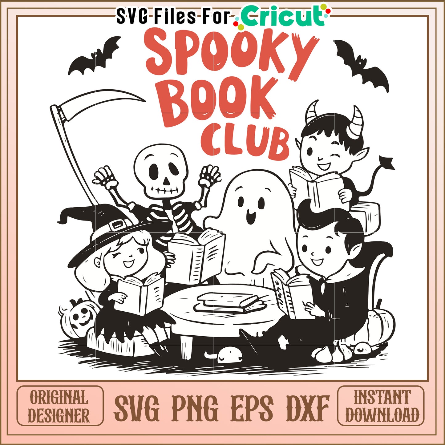 Spooky book club svg, halloween reading group svg, creepy book lovers svg