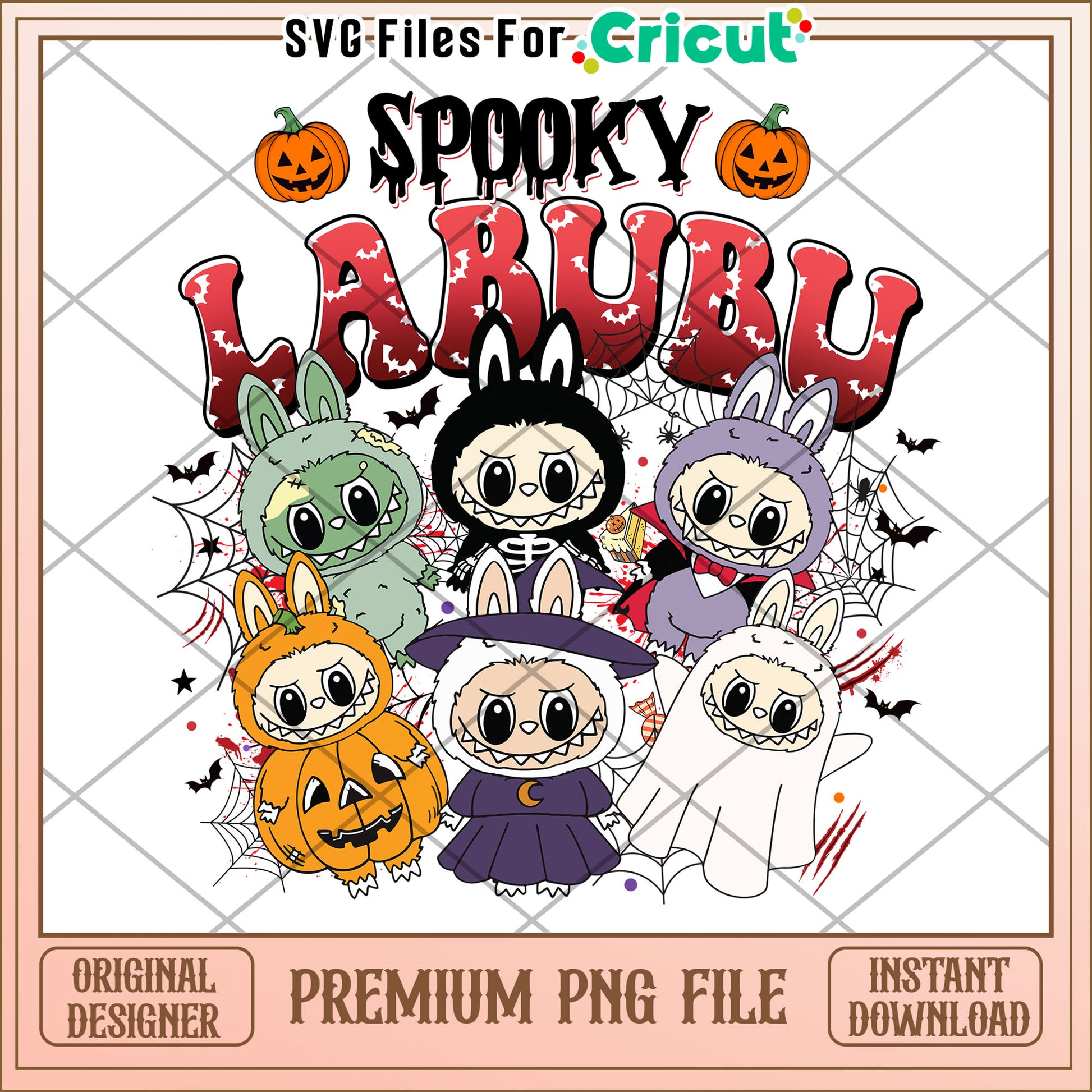 Spooky labubu png, spirit halloween png, halloween time png