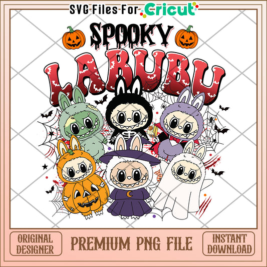 Spooky labubu png, spirit halloween png, halloween time png