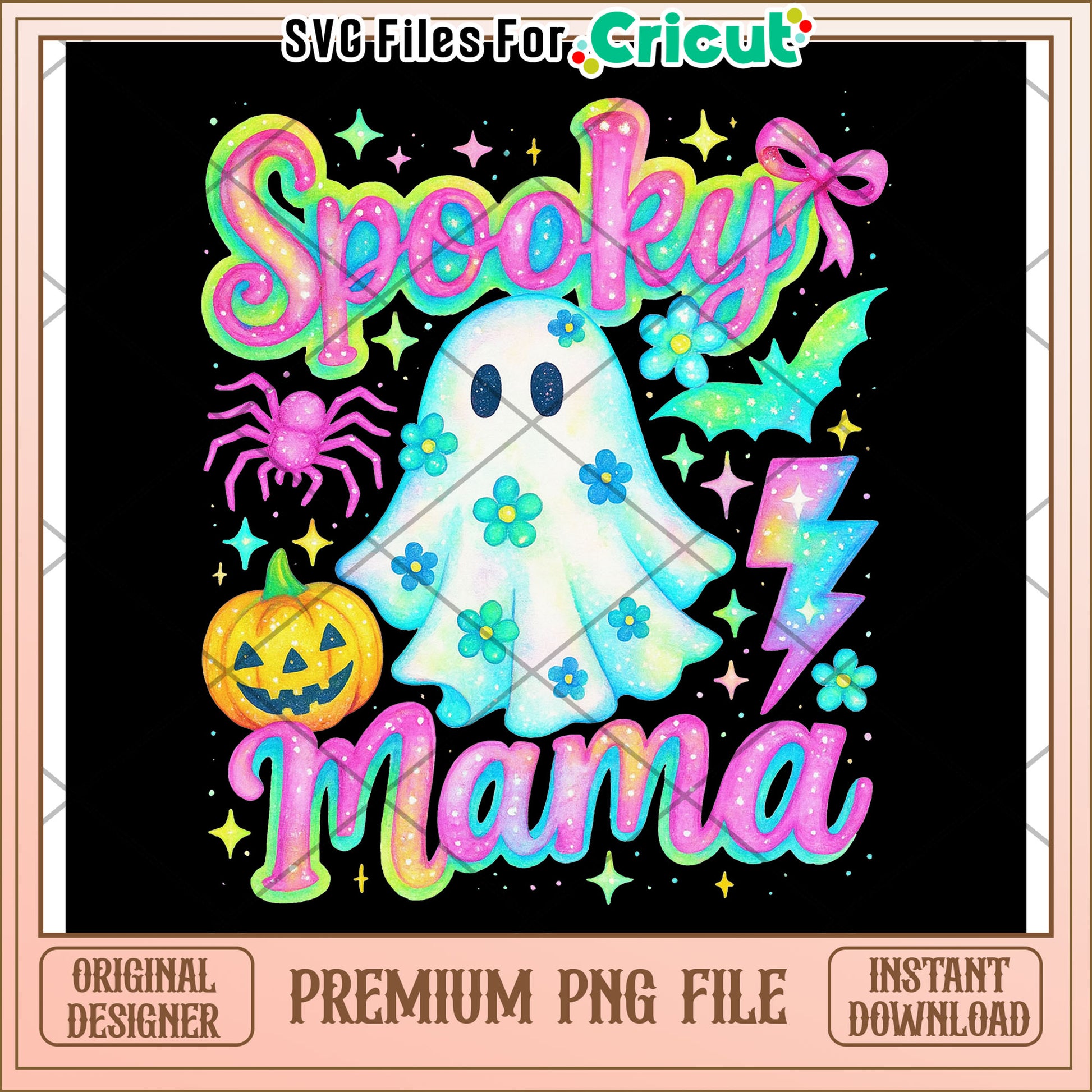 Spooky mama ghoul neon png, halloween time png, halloween decor png