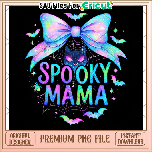 Spooky mama neon png, halloween time png, halloween decor png
