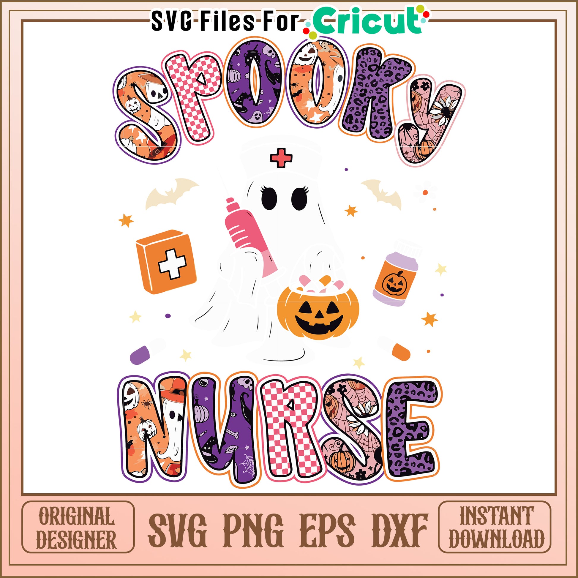 Spooky nurse svg, happy halloween svg, spirit halloween svg