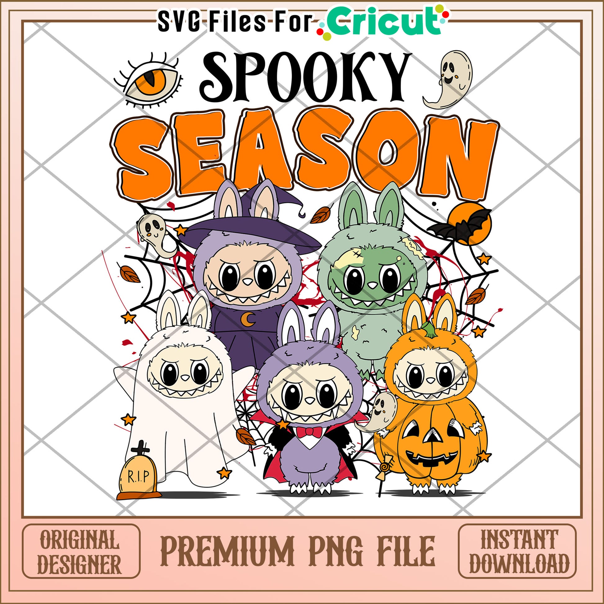 Spooky season characters png, halloween png, horror characters png