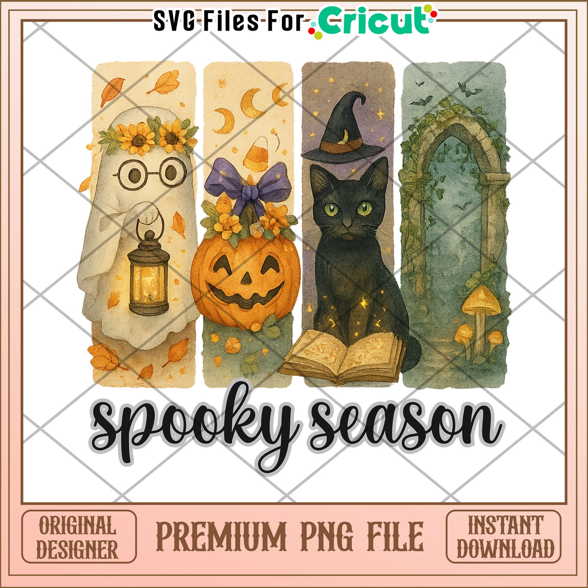 Spooky season design png, spooky characters png, halloween candy​ png