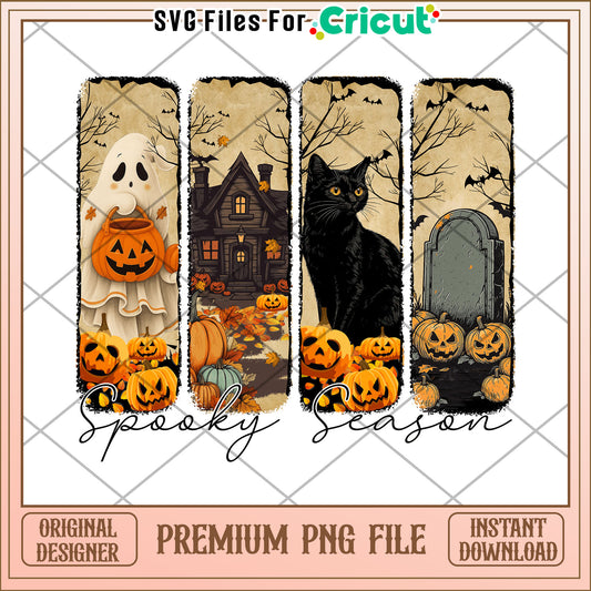 Spooky season halloween design png, autumn season png, halloween costume party png