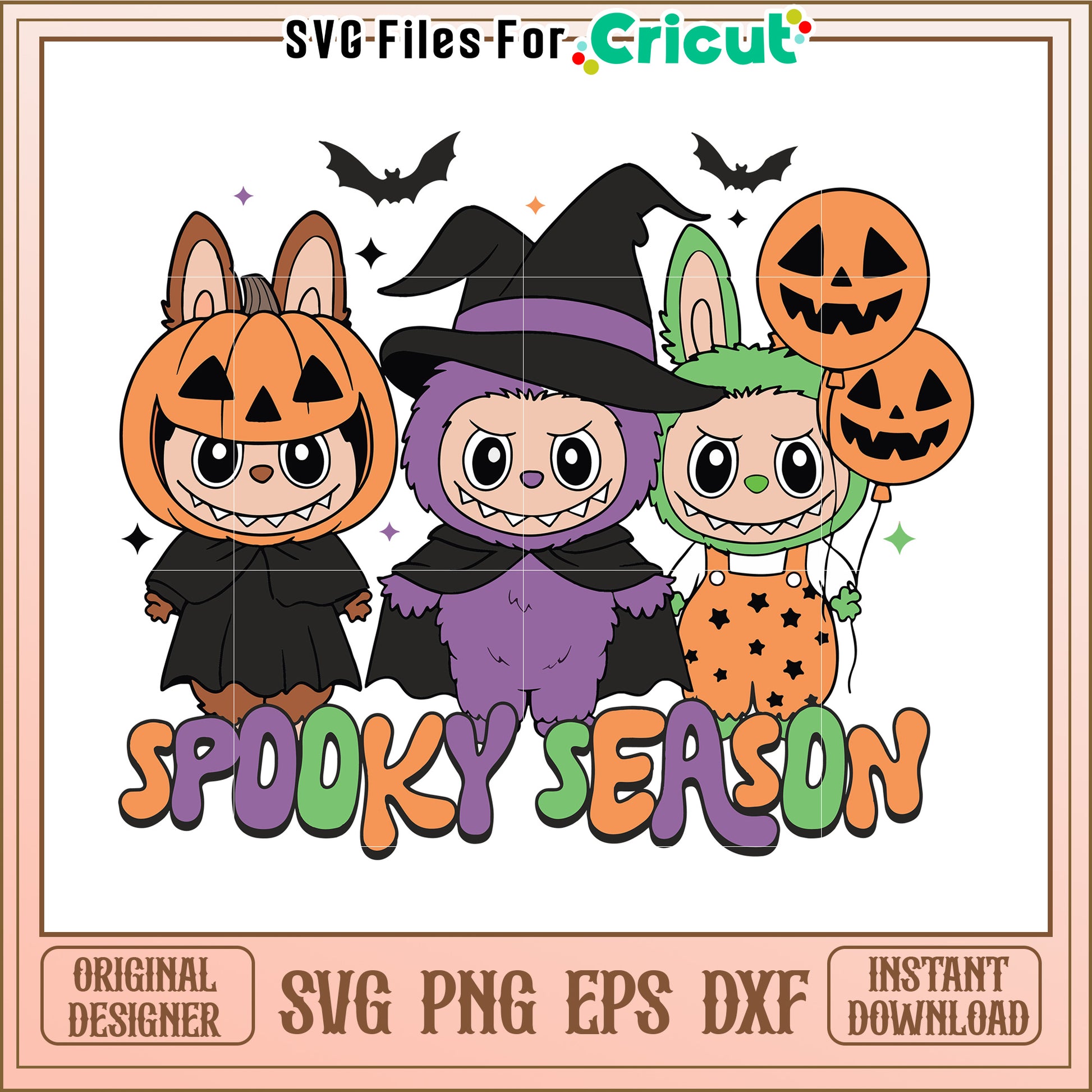Spooky season labubu svg, halloween candy svg, trick or treat svg
