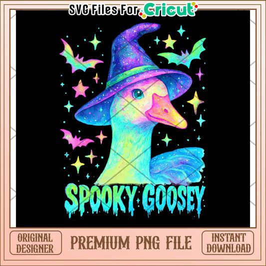 Spooy goosey design neon png, halloween time png, halloween decor png