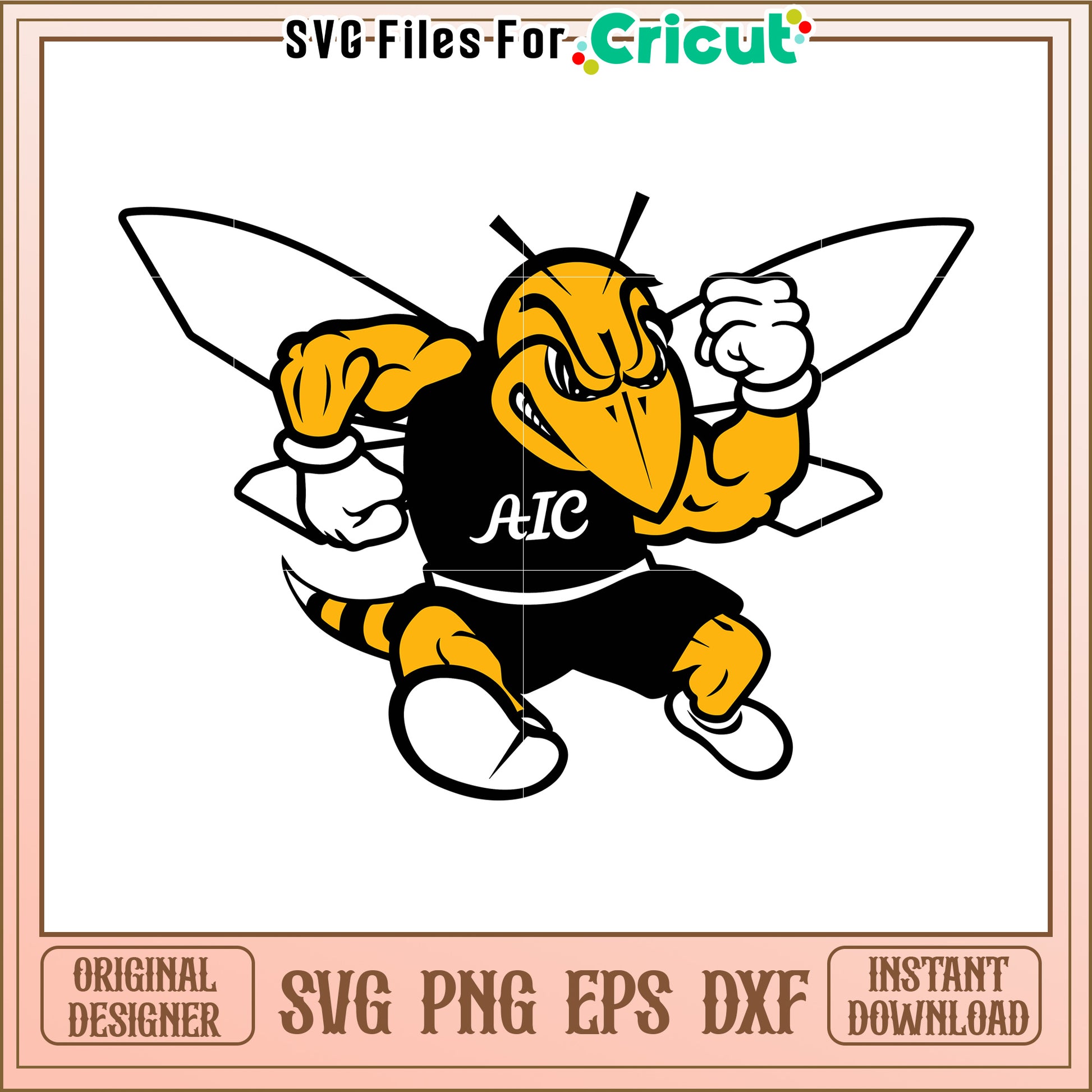 Sporty Bee Mascot SVG File for Cricut, Perfect for Custom Designs and Crafts