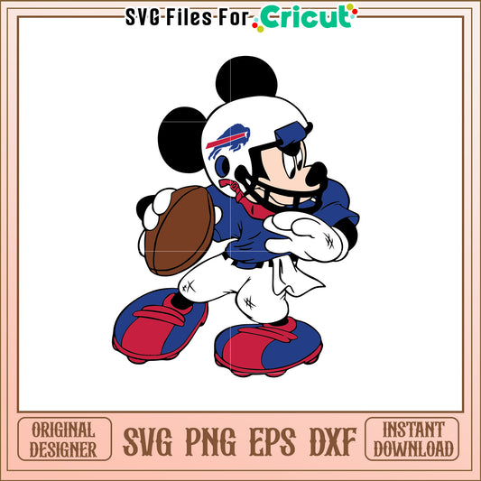 Sporty Cartoon Football Player SVG Design File