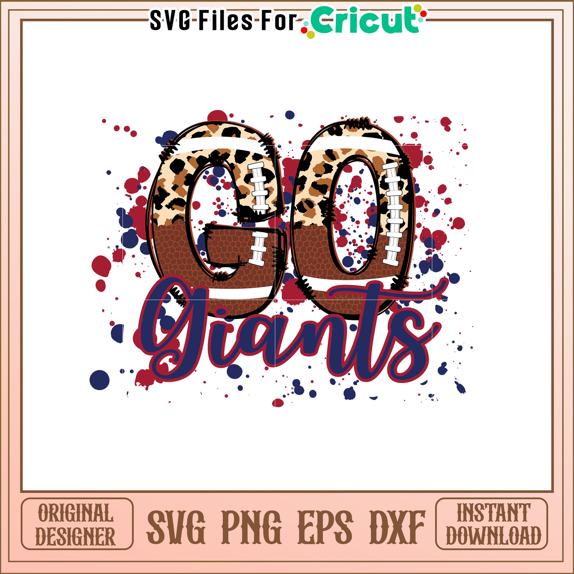 Sporty Go Giants SVG Design with Football Theme