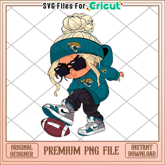 Sporty girl illustration in hoodie, perfect for Cricut projects