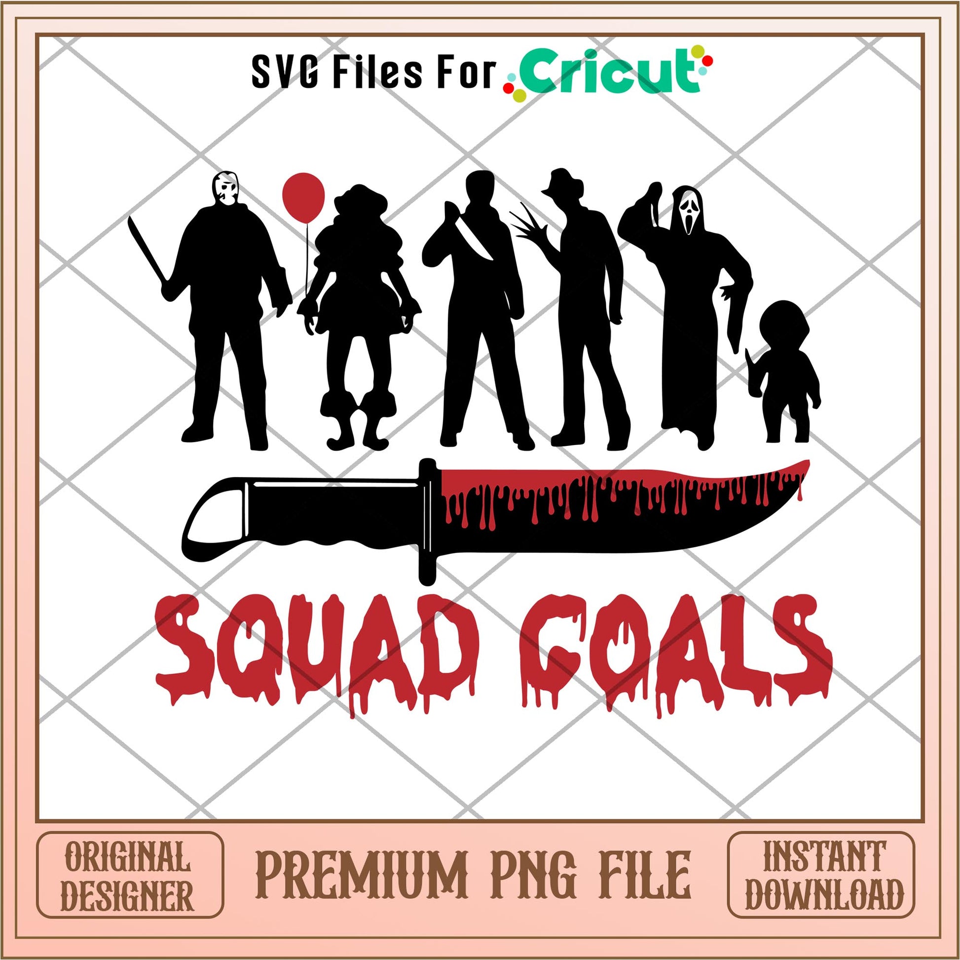 SquadGoals Horror Movie png, Horror characters png, digital download