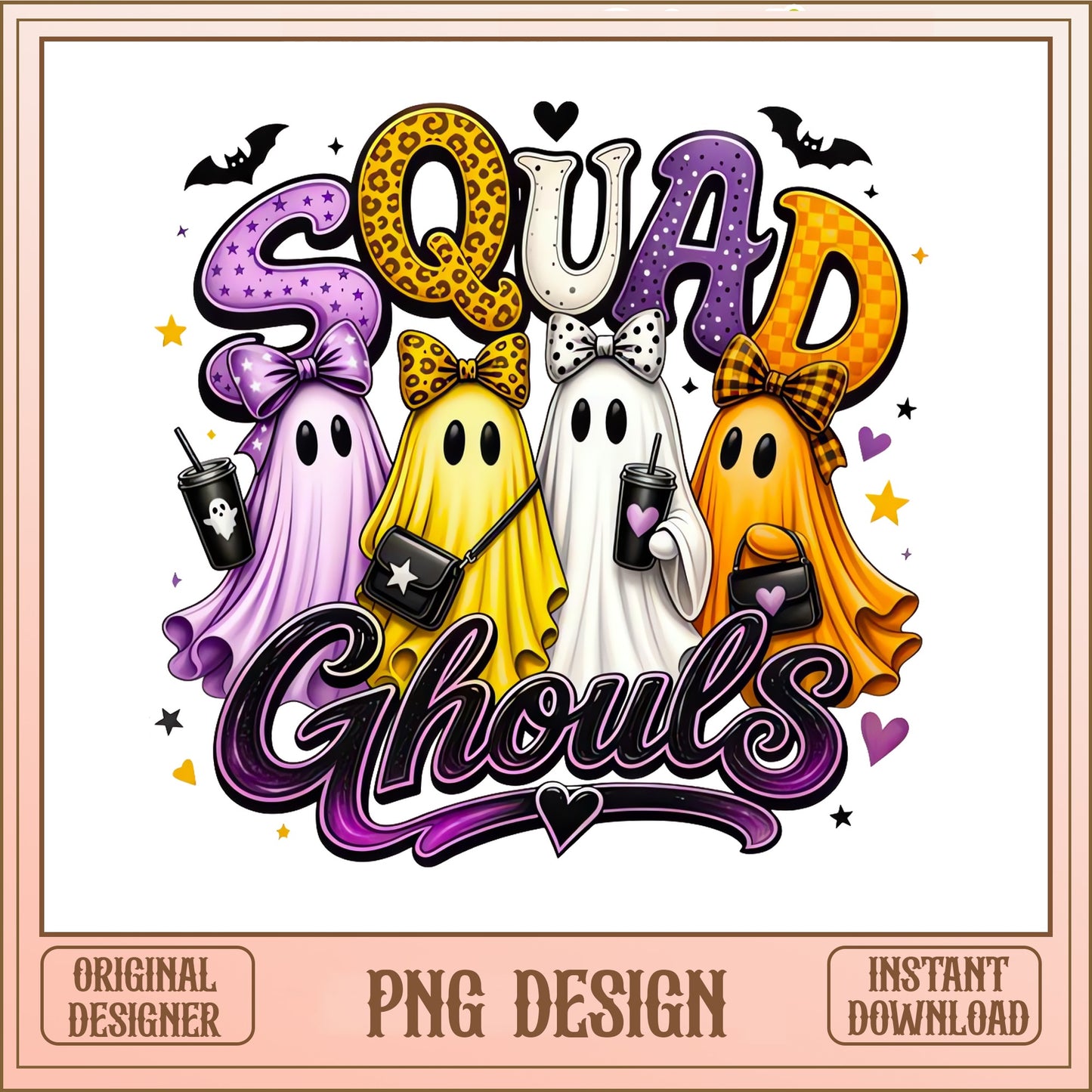 Squad Ghouls Halloween PNG, Ghost Squad PNG, Spooky PNG