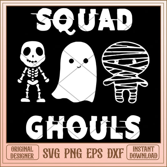Squad ghouls white svg, Halloween characters svg, digital download
