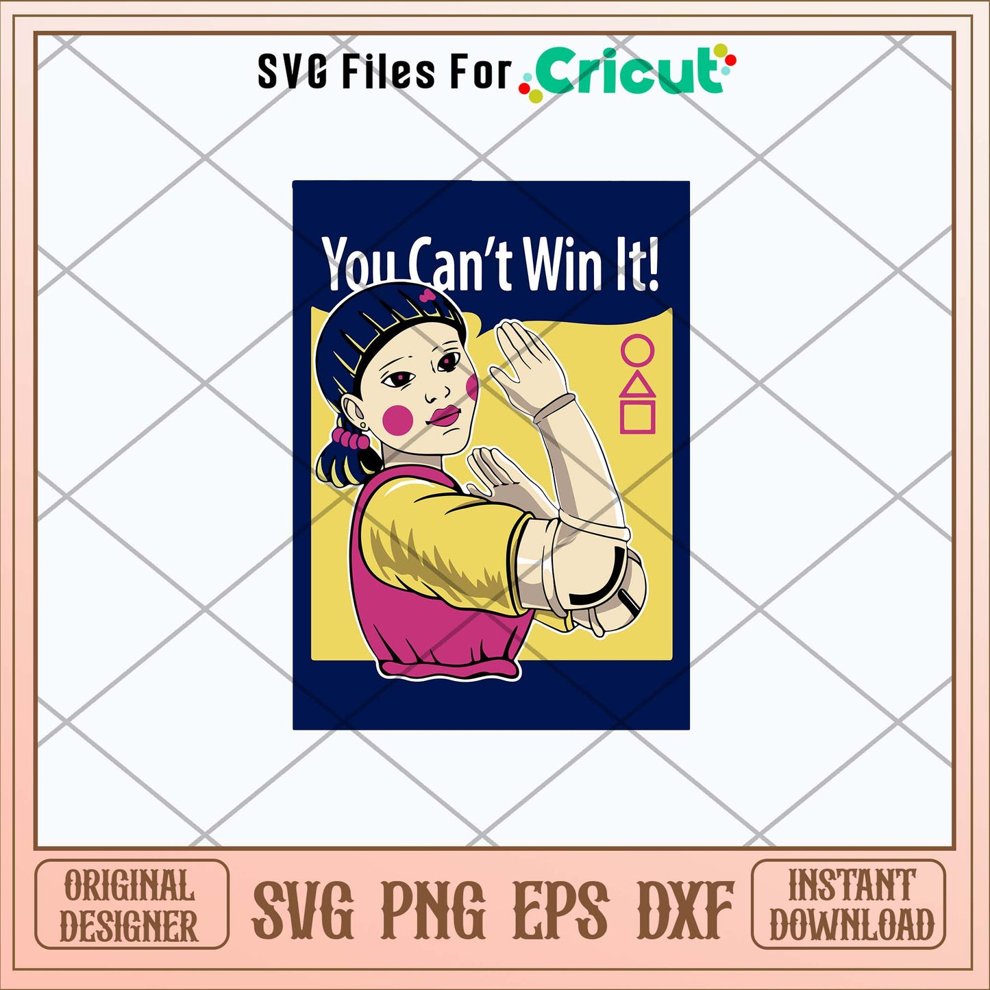 Squid game You cant win it Svg, Squid Game Doll Svg-Svgfilesforcricut