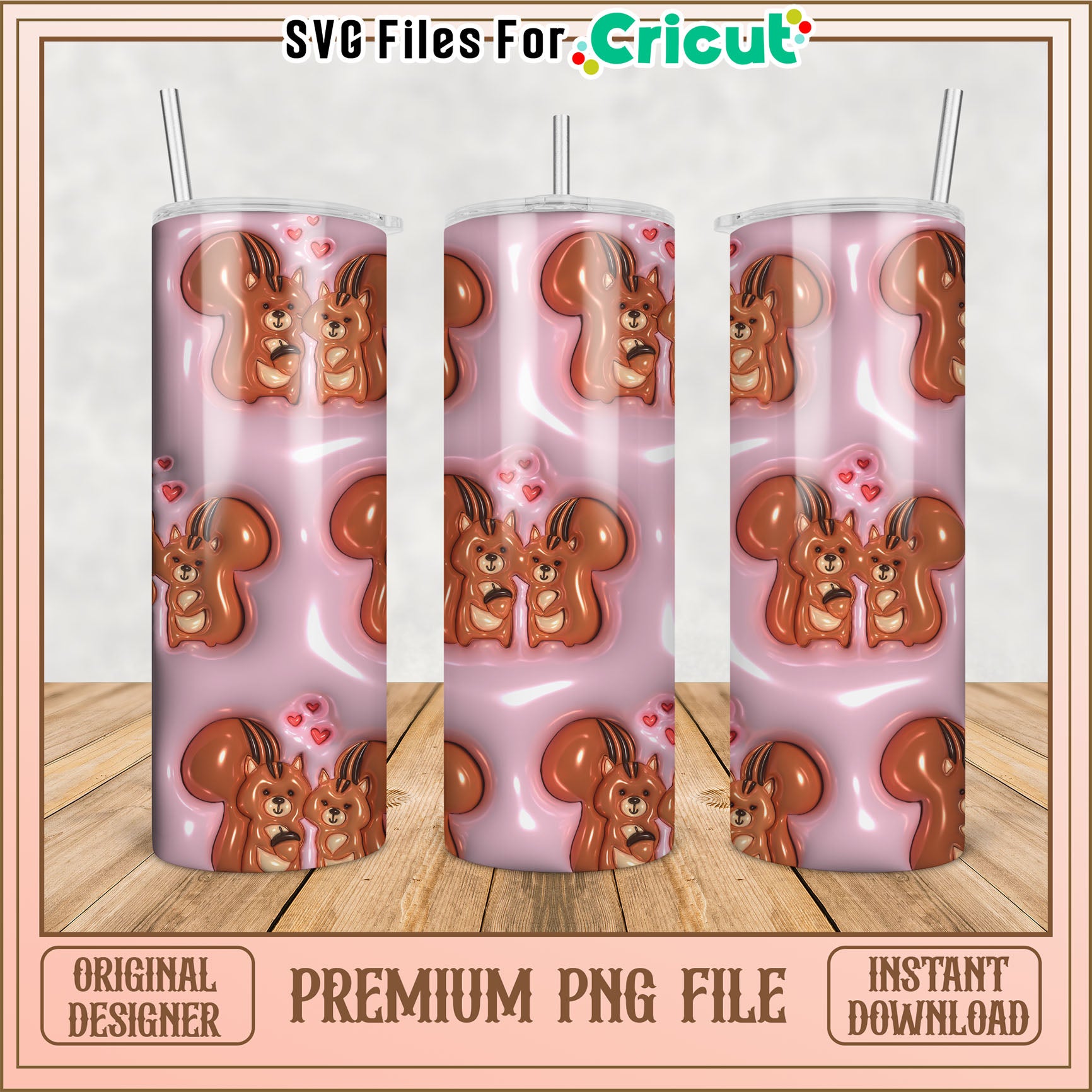 Squirrel Tumbler PNG Instant Download