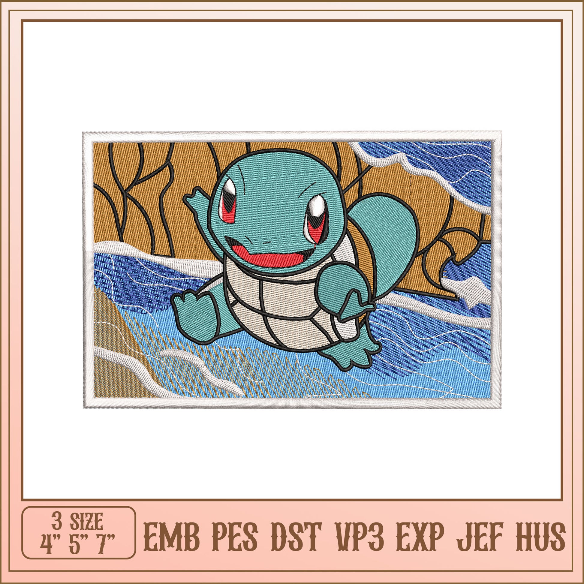 Squirtle Embroidery Design - EMB PES DST VP3