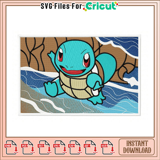 Squirtle Embroidery Design Instant Download