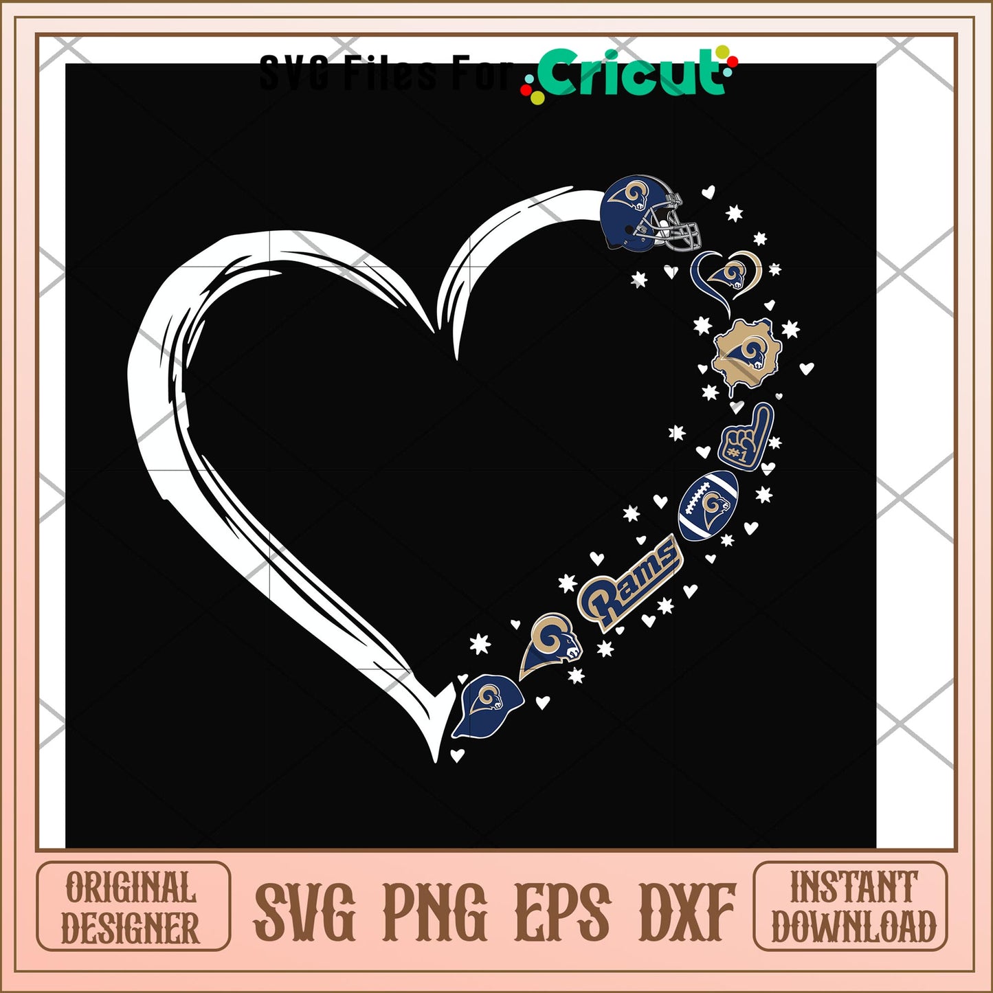 St. Louis Rams heart shape svg, heart shape svg, new nfl svg