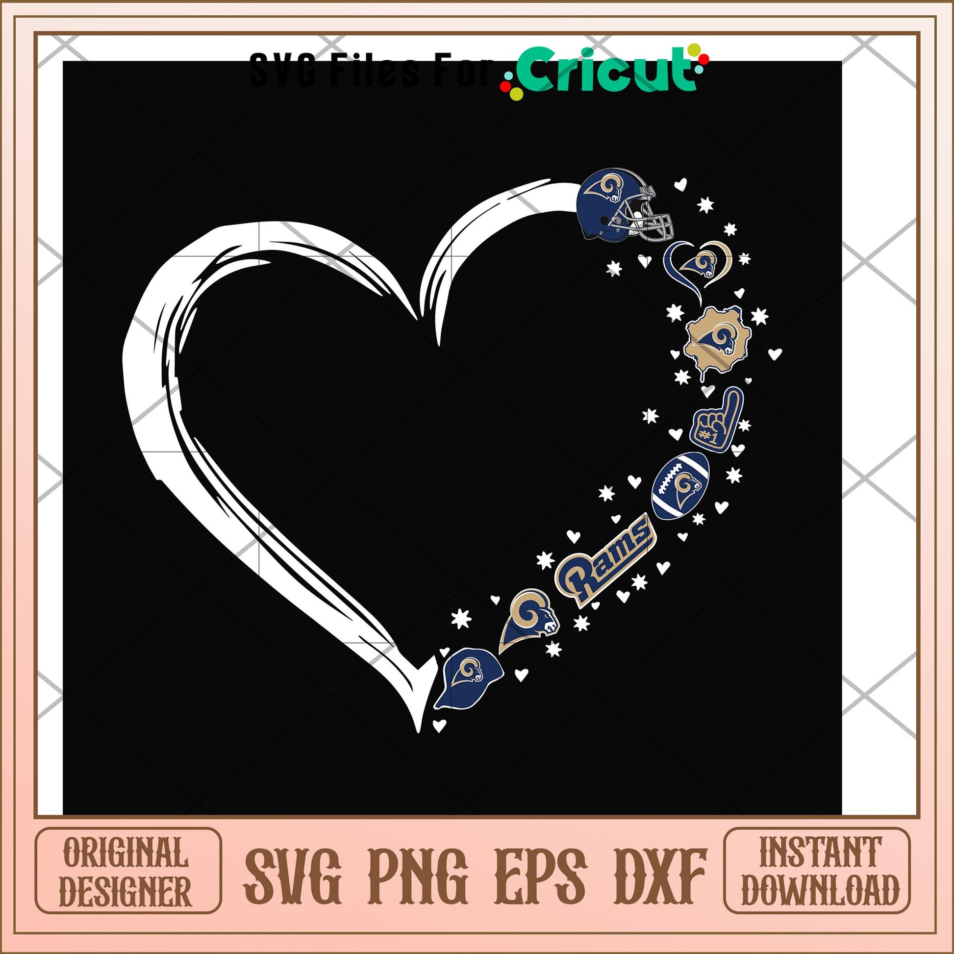 St. Louis Rams heart shape svg, heart shape svg, new nfl svg