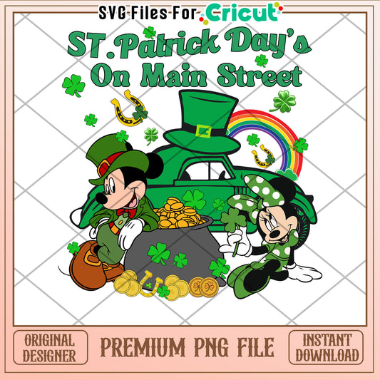 St Patrick Day Fun with Mickey and Minnie PNG Download