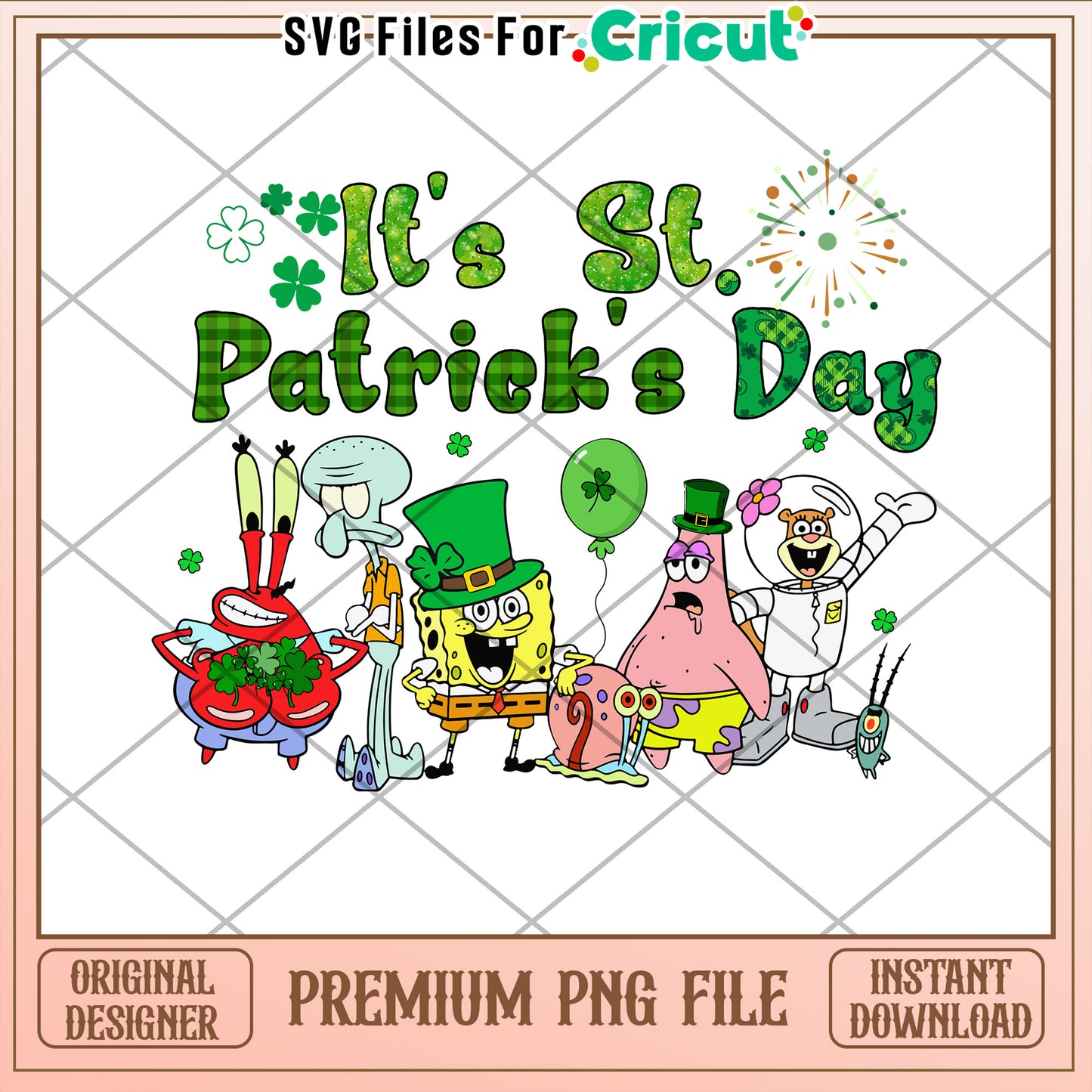 St Patrick's Day Fun Characters PNG Digital Download Art