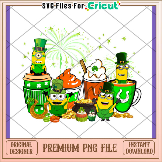 St Patrick's Day Minions PNG Design for Crafts
