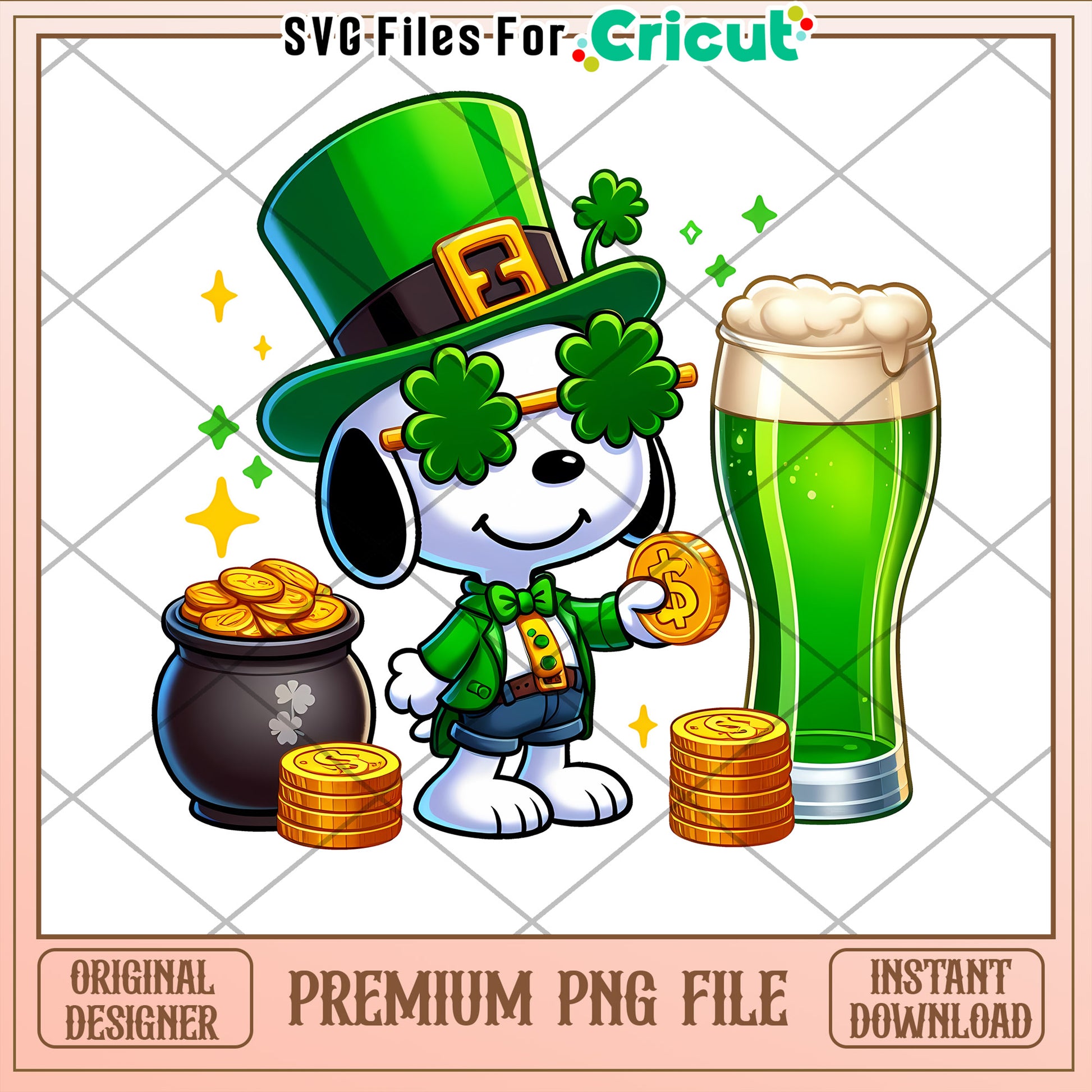 St Patrick's Day PNG Clipart with Lucky Dog Design