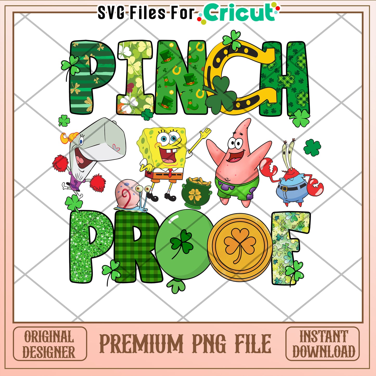 St Patrick's Day Pinch Proof PNG File for Crafts