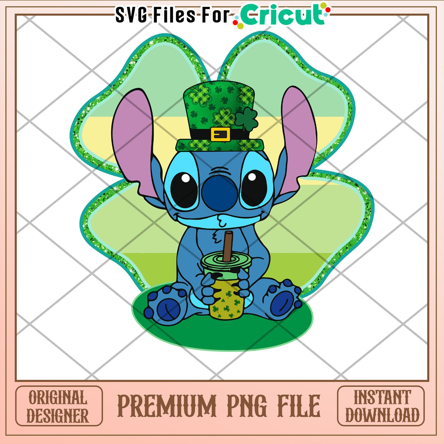 St Patrick's Day Stitch PNG File for Cricut Crafts