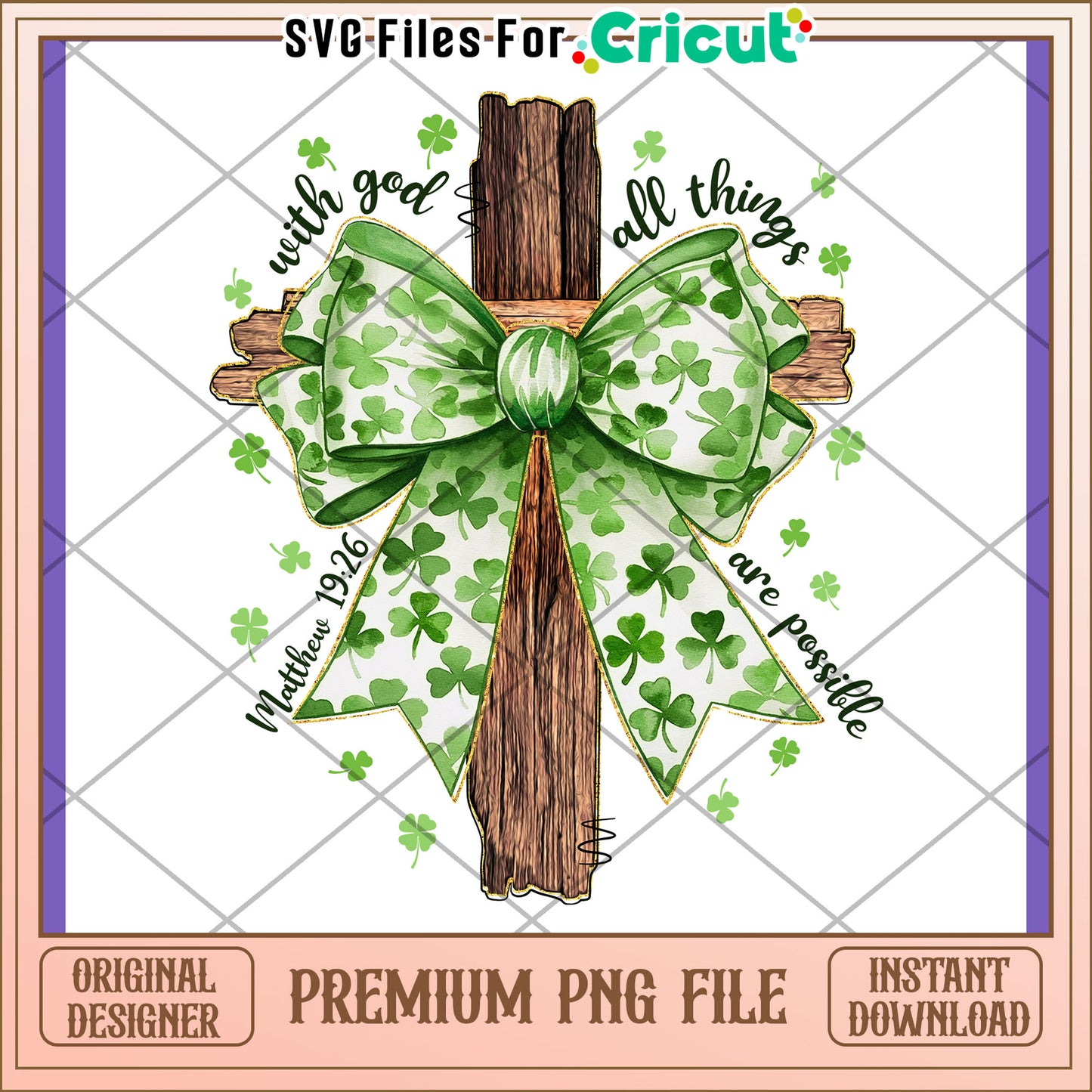 St Patricks Day Cross Bow PNG