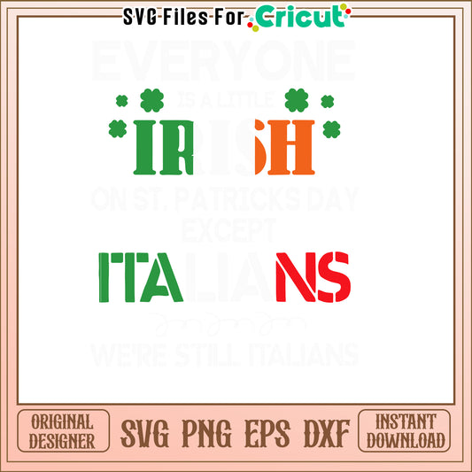 St Patricks Day Italian SVG Design