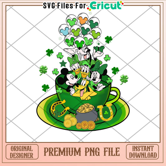 St Patricks Day Mickey Mouse PNG Design for Cricut