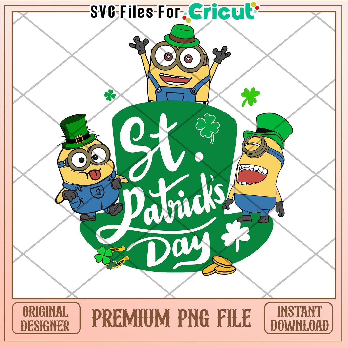 St Patricks Day Minions PNG for Cricut Projects