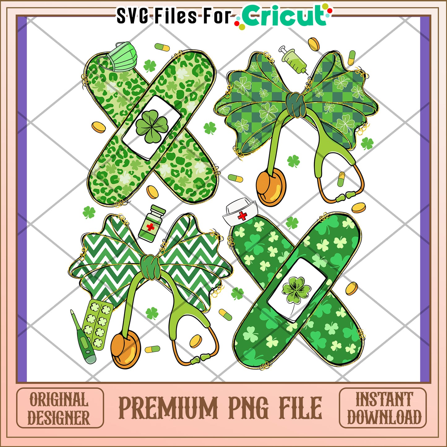 St Patricks Day Nurse PNG Design