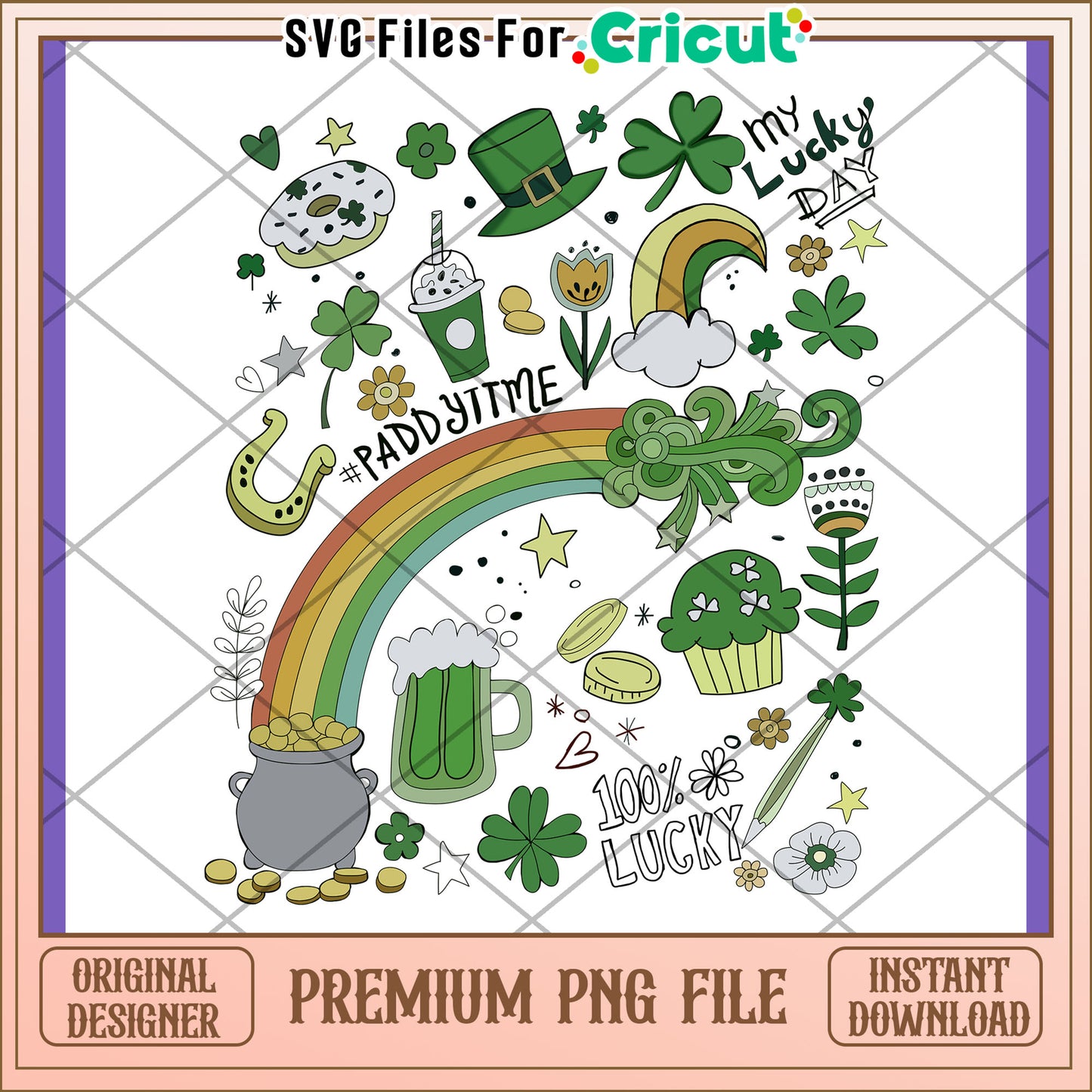 St Patricks Day PNG Design Instant Download