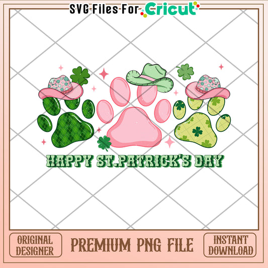 St Patricks Day Paw Print PNG