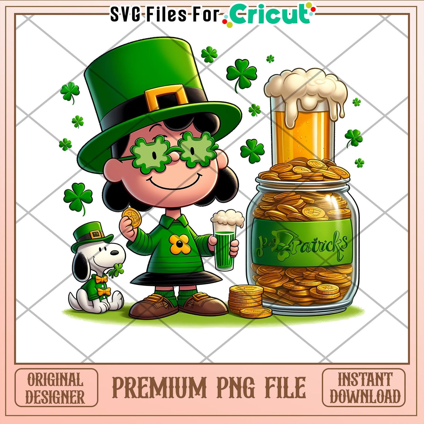 St Patricks Day Peanuts PNG Instant Download