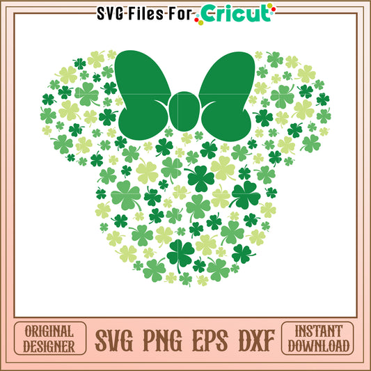St Patricks Day SVG Minnie Mouse Clover Design