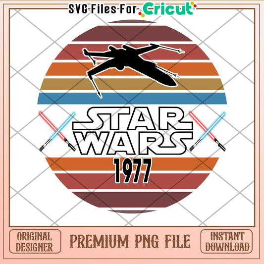 Star Wars 1977 Retro Sunset PNG