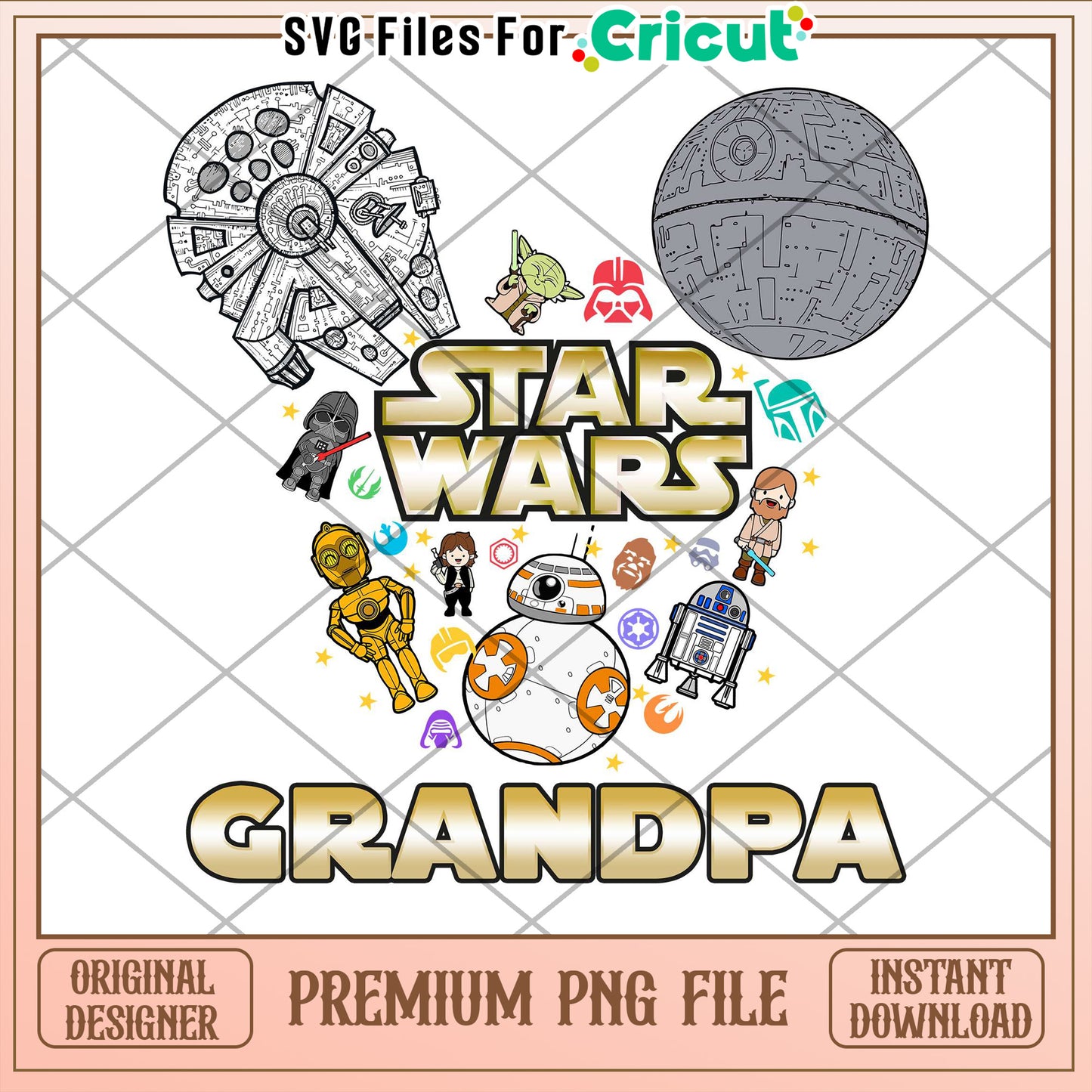 Star Wars Grandpa PNG Design