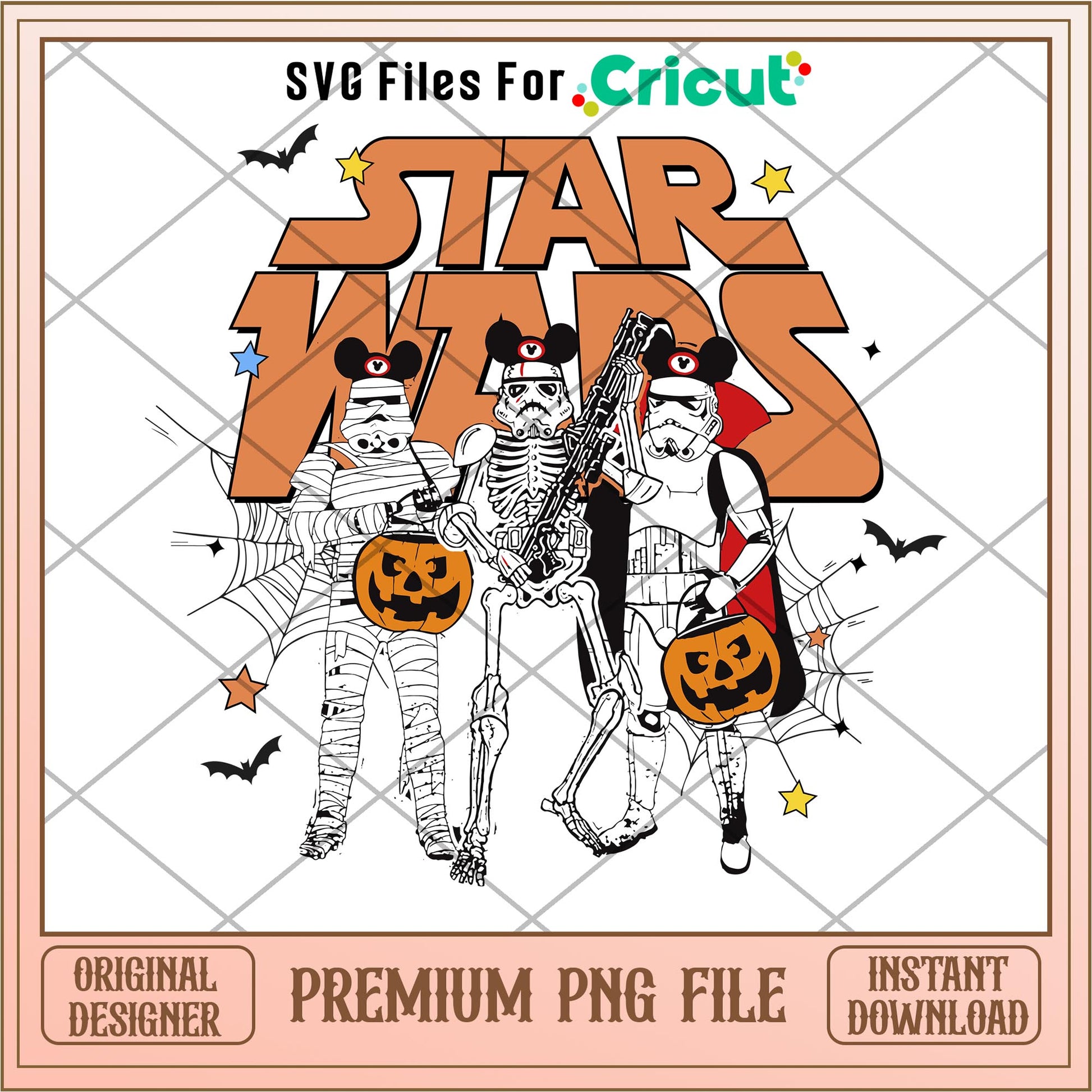 Star Wars Stormtrooper Skeleton Mickey Ears png, Horror characters png, digital download